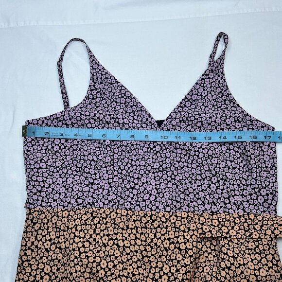 Hutch Anthropologie Floral Wrap Maxi Dress V-neck Hi-Low Brown Purple Size M - Picture 11 of 16